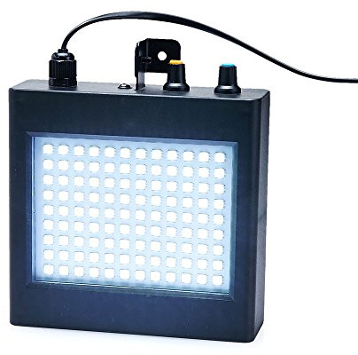 LED Stage Strobe Lights, 108 LED Super Bright Flash Strobe Lighting, Sound Control Auto Operation Strobe Speed Portable Control for DJ Christmas Party Show Club Disco Dance (White Without Remote)