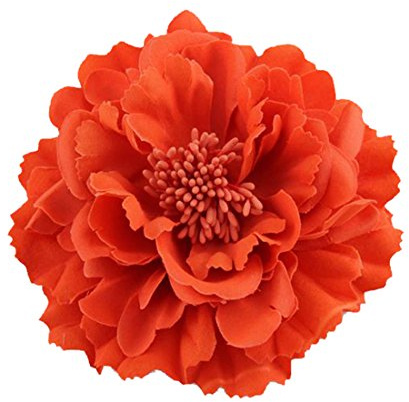 Ansteckblume, Haarblume Haarschmuckin vielen Farben, Haarblüte mit Haarclip und Sicherheitsnadel Orange