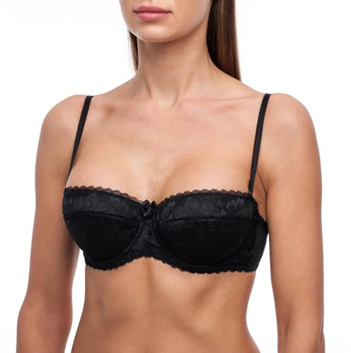 frugue Reggiseno Push Up a Fascia Senza Spalline Donna Nero IT 3C