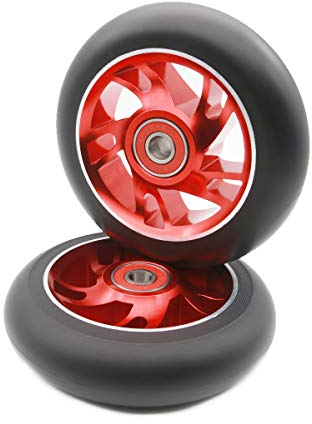 Z-FIRST 2 Stück 100 mm Pro Stunt Scooter Rollen mit ABEC 9 Kugellager für MGP/Razor/Lucky/Envy/Vokul Pro Scooters räder, rot
