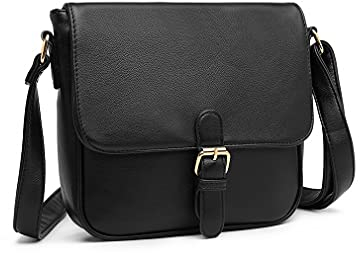 Miss Lulu Damen-Handtasche mit Tragegriff oben, elegant, modern, für Arbeit, Einkaufen, Reisen, Schwarz, Einheitsgröße