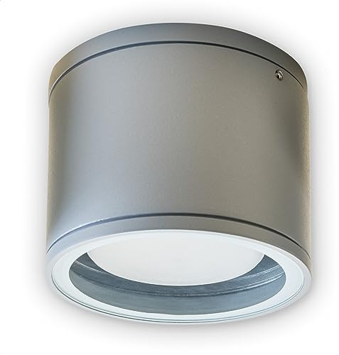 INNOVATE Spot LED encastrable - IP54 - Spot de plafond moderne - GX53 - Applique murale extérieure - En aluminium - Lampe d'extérieur - Spot LED sans ampoule (argenté)