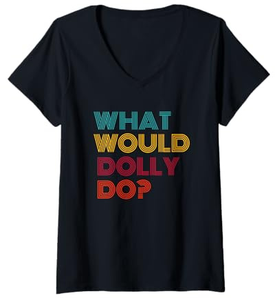 Womens Hi My Name is Dolly - It Has My Name On It Dolly V-Neck T-Shirt