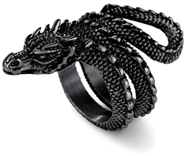 U7 Chinesische Drache Ring Vintage Lóng Motiv Statement Ring Edelstahl/18k vergoldet personalisiert Biker Hip Hop Roker Ringe Modeschmuck Accessoire für Männer