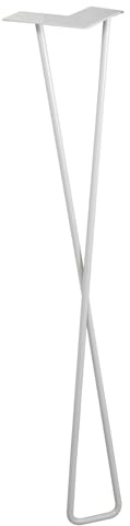 WAGNER Möbelbein/Tischbein/Möbelfuß - Hairpin Leg Twist- Retro Style - Stahl, hellgrau, 12 x 12 x 71 cm, Bein gekreuzt, integrierte Anschraubplatte - 12837601