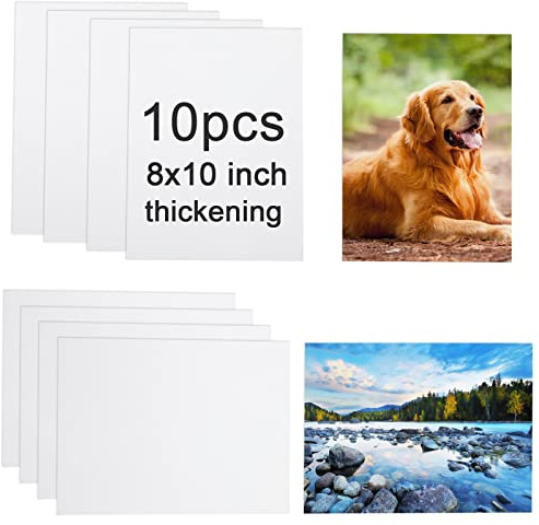 10 Stück Sublimations-Metall-Fotorohlinge, 20,3 x 25,4 x 0,45 mm, Aluminium-Fotoschild, blanko, Foto, Metall, Wandsublimation, Posterrahmen, Rohlinge (weiß)