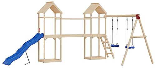 vidaXL Schaukelsitze 2 STK., Kinderschaukel mit verstellbaren Seilen, Brettschaukel mit Griffen, Schaukel Outdoor für Kinder ab 3 Jahren, Blau Polyethene