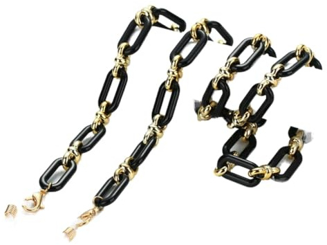 DWhui Catena con Bottoni in Acrilico Color Ambra Catena per Occhiali da Vista Maschera Anti-smarrimento Occhiali da Sole appesi Cordini Tenere la Collana con la Corda