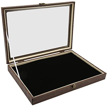 Pin Vitrine Box, Kleine Kunstleder Pin Collector Imitation Leder Pin Vitrine Halter Pin Vitrine Rechteck Box Aufbewahrungsbox, Weit Verbreitete Münzvitrine für Schmuckanstecker