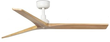 Ventilateur de plafond KLIM M acier blanc mat, bois chêne H: 23,6cm Ø125cm