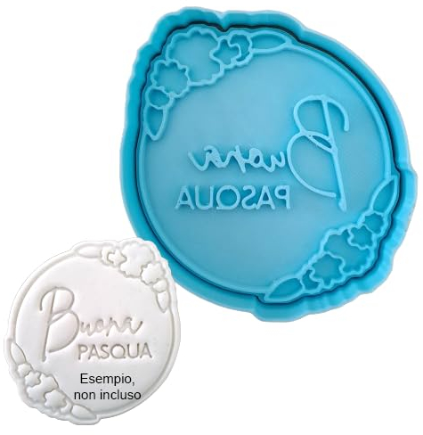 Tagliabiscotti.it - Buona Pasqua - Tagliabiscotti - Formina - Cookie Cutter per biscotti frolla o decorazioni torte in pasta di zucchero - Misura 7,5cm (parte lunga).