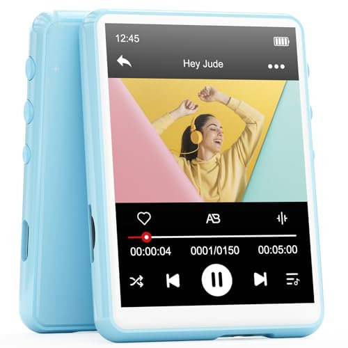 64GB MP3 Player with Bluetooth 5.3 - MECHEN 2.4 Full Touch Screen，Portable Digital HiFi Lossless Sound Music MP3 MP4 Player with Speaker，FM Radio，Line-in Recording，Earphones Included.