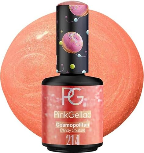 Pink Gellac UV Gel Nagellack - 214 Cosmopolitan 15 ml - Lang Anhaltend UV Nagellack Orange - Gel UV für 14 Tage Nägel in Salonqualität - Made in Holland