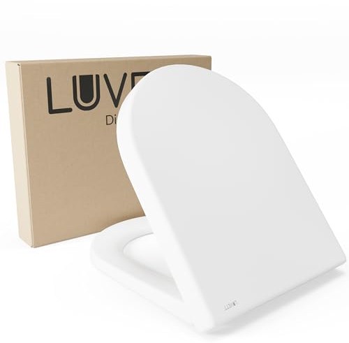 LUVETT® WC-Sitz D650 D-Form Weiß mit Absenkautomatik SoftClose, EasyClean (abnehmbar), Duroplast, einfache Befestigung von oben, Made in EU, u.a. für Duravit ME by Starck