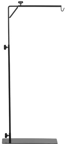 PawHut Supporto per lampada per rettili, lampada termica regolabile in altezza e larghezza per terrari di rettili e anfibi, supporto per luce con gancio per appendere la base in acciaio, 86-129Hcm,