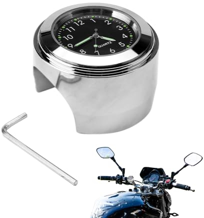 reloj Plata Moto Universal para Manillar, A Prueba de Agua, 22 Mm-25,4 Mm 7/8 ''- 1''