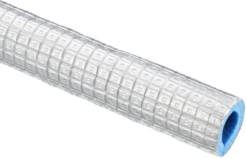 PATIKIL 5.6Ft Pipe Insulation Foam Tubing, 25mm(1) ID 43mm(1-11/16) OD Heat Preservation XPE Foam Tube Wrap with Aluminum Foil for AC Unit Air Conditioning Water Pipe, Silver Blue