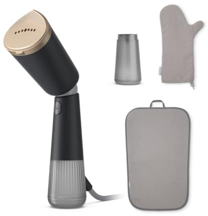 Philips Stiratore a Vapore Portatile Serie 5000 - Testa Pieghevole, 1400W, Pronto in 35s, 24g/min, Sicuro su Tutti i Tessuti, Serbatoio Extra e StyleMat Inclusi (STH5030/80)