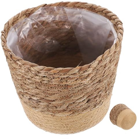 CAXUSD Pot de Plante Tressé Décoratif 1 Pièce en Herbe Marine