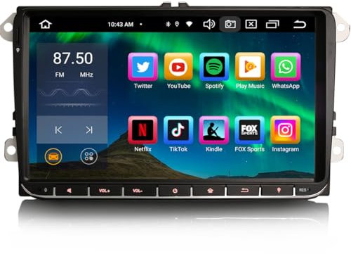 8-Kern Android 14 Autoradio Navi 4GB 64GB für VW Passat B6 Golf 5 Golf 6 Touran Jetta Polo Caddy EOS T5 Skoda GPS Navi Carplay Android Auto DSP Bluetooth 5.0 WiFi DAB+ 9 Zoll IPS Touchscreen