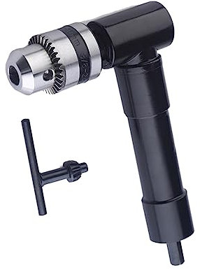 jojofuny Adaptador De Accesorio De Taladro Eléctrico Angular De 90 Grados Con Mandril De Hierro y Cuerpo De Aluminio, Compatible Con Taladro Inalámbrico, Adecuado Para Espacios Estrechos, 1 Unidad