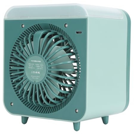 Haofy Ventilador de Nebulización Portátil, Ventilador de Refrigeración USB Recargable, Capacidad del Tanque de Agua de 200 Ml con Agua Helada, Batería de 5000 MAh (GREEN)