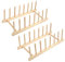 Parastar 2 soportes para platos de madera, soporte para platos, soporte para tapa de olla, soporte para tapa, cajón, escurreplatos de madera, soporte para tabla de cortar, tapa de olla, organizador