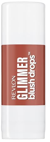 Revlon Glimmer Blush Drops, Blush liquide joues, Fini poudré velouté, Haute pigmentation, naturel lumineux hydratant, 101 Coralicious, 9,4 ml