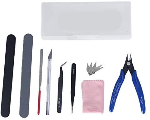 3D Printer Tool Kit, Model Tool Kit Deburring Tool 3D Printing, 3D Printer Accessories Pliers, Tweezers, File, Carving with Storage Box for 3D Printing and DIY Crafts