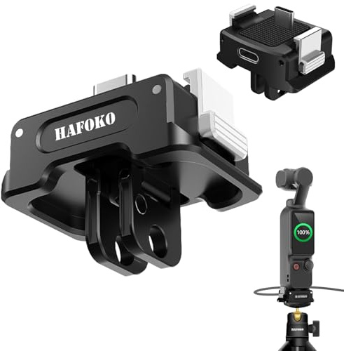 Osmo Pocket 3 Laddning Bas Adapter, Snabb Koppling 1/4 för Stativ, Aluminium Legering Docka Skrivbord Fäste Typ-C Kompatibel för DJI Osmo Pocket 3