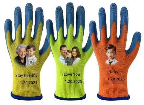 LH-SP 3 Paar personalisierte Gartenhandschuhe für Kinder – mit eigenem Foto und Text, individuell gestaltbar (2)