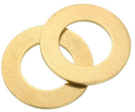 QUARKZMAN Rondelles Metal M22, 4 Pièces 22mm ID x 38mm OD x 2mm Hauteur Rondelles Plates en Laiton, Bagues de Montage pour Vis, Boulons, Écrous, Accessoires, Charnières de Porte