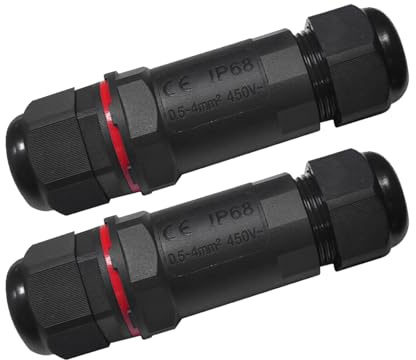 HAWAKA 2PC Waterproof RJ45 Coupler, IP68 Outdoor Ethernet Cable Connector Female to Female, RJ45 Waterproof Connector Shielded Network Extender CAT6 (Large)
