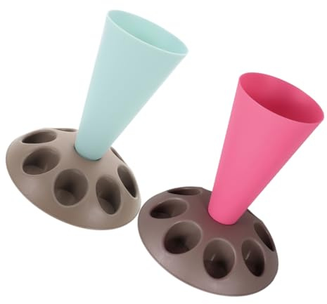 Warmhm 2PCS Pastry Bag Holder Stand Piping Bag Support with Nozzles Storage Easy to Clean Baking Accessory for Cake Decorating Deformation Design