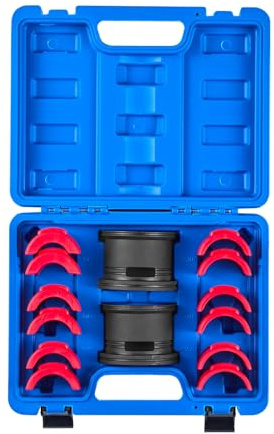 VEVOR Kit de Presse à Roulements 14 Pièces, Coffret d’Outils de Démontage et de Montage de Bagues et Joints de Roulements, avec Bagues et Adaptateurs, en Acier au Carbone, pour Entretien Automobile
