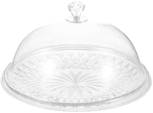 Artibetter Campana per Dolci Trasparente in Plastica con Piatto Rotondo Elegante, Facile da Pulire, per Esposizione di Dessert e Frutta in Occasioni come Matrimoni e Desktop Riutilizzabile
