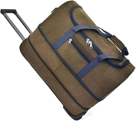 KUASHDBC Hopfällbar klädväska med hjul, expanderbar resväska, lätt handbagage, med vattenavstötande hölje, helgväska (brun)