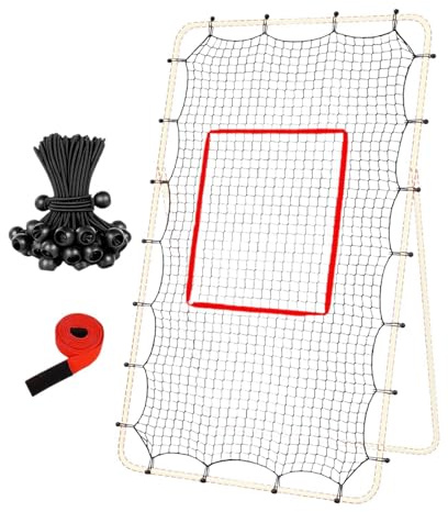 Red De Rebote De Voleibol: Redes De Entrenamiento De Rebote Con Malla De 1,5 Pulgadas, 28 Cuerdas Elásticas, Herramienta De Práctica, Equipo Deportivo Ajustable | Entrenamientos De Voleibol Para Patio