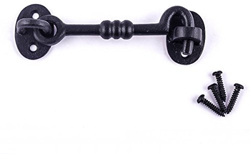 Renovators Supply Door Latch Lock 5 in. Wrought Iron Hook and Eye Latch