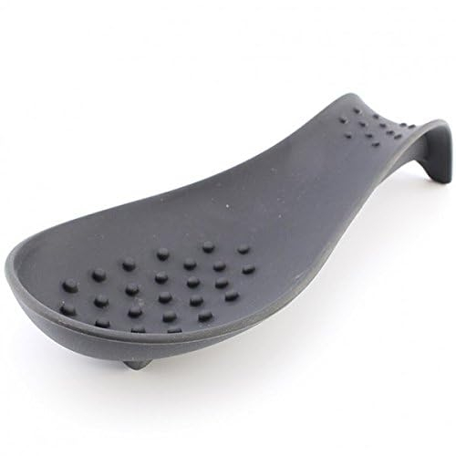 Kochblume Löffelablage | Ablage für Küchenhelfer | Premium-Silikon & BPA frei| Hitzebeständig | Spülmaschinenfest | 23cm | Farbe: anthrazit