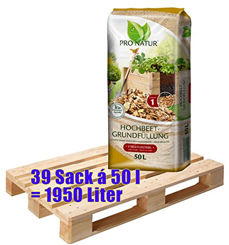 Bio Hochbeet-Grundfüllung ProNatur 39x 50 l = 1950 Liter Bodenhilfsstoff