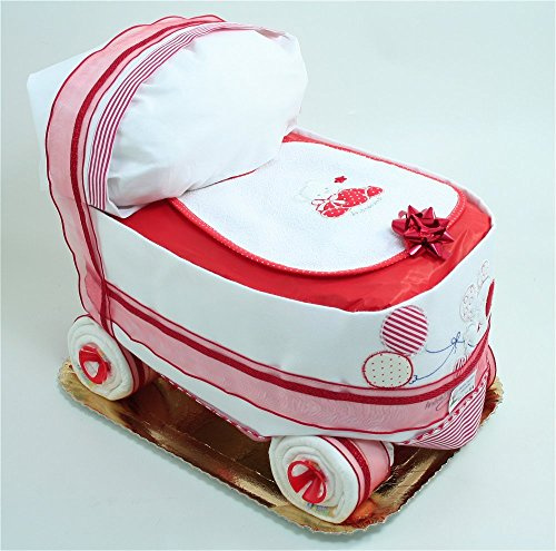 Torta di Pannolini Carrozzina Rossa