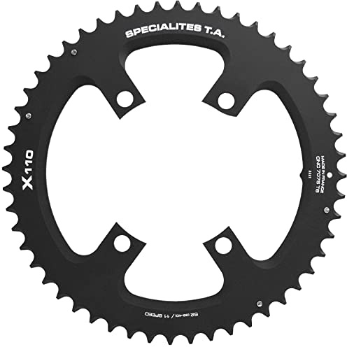 Spécialités TA Unisex-Kettenblatt X110, 4 Arme, 110 Stück, 11 x Kettenblatt, schwarz, außen 44 Zähne.