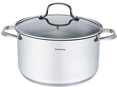 Casserole avec couvercle casseroles induction KLAUS Montagne Premium Inox 18/10, Silber, KB-7214_24cm_5.9L