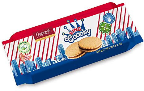 Coppenrath - Snack Sin Gluten - Galletas King Coooky 250g | Galletas de Chocolate - Sándwich Relleno con Crema de Chocolate - Alto Contenido en Fibras y Proteínas - Snack Sin Gluten
