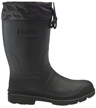 Kamik Forester Insulated Rubber Hunting Boots - Waterproof Insulated Boots for Men - Slip-Resistant Outsole for Hunting - Snow Shoes with Removable Liner - Mid-Calf Height, Khaki/Black - 11