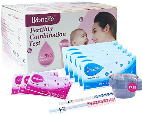 Wondfo 50 x ägglossning urin testremsa LH testkit + 10 x graviditet urinprovremsa HCG testkit