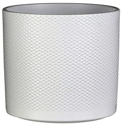 MICA Decorations Era Blumentopf, Keramik, rund, Weiß, 21 x Ø 23 cm – Pflanztopf