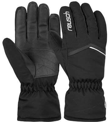 Reusch Marisa Vinterhandskar, extra andningsbara och varma vinterhandskar, vinterhandskar, snöhandskar, skidhandskar för kvinnor, med lång manschett, svart/vit