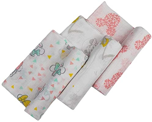 Interbaby MN018 Pack 3 Gaze Baumwolle Disney Minnie Mouse, weiß, 100 g